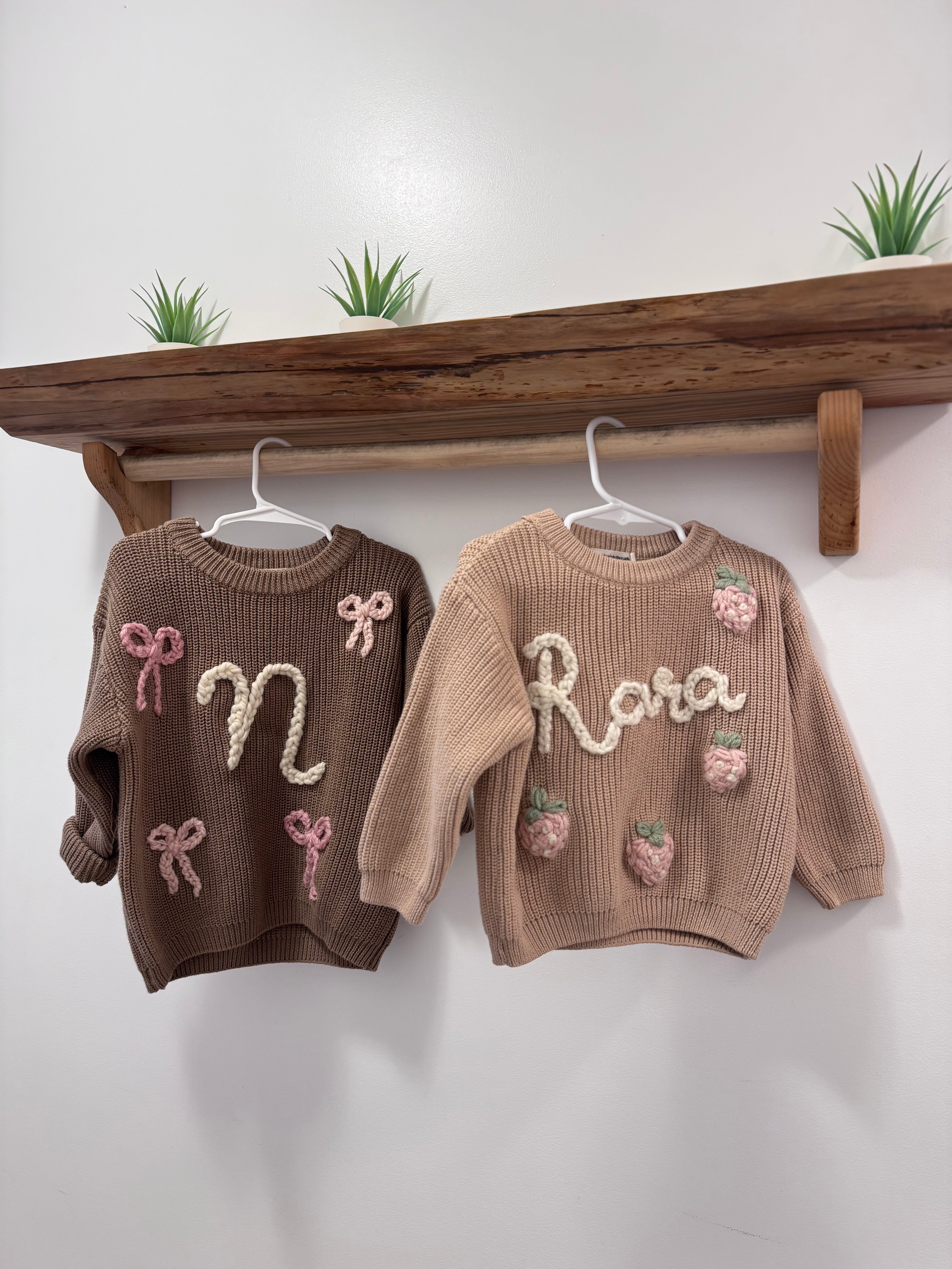Personalized Custom Hand-Embroidered Baby/Toddler Name Sweater