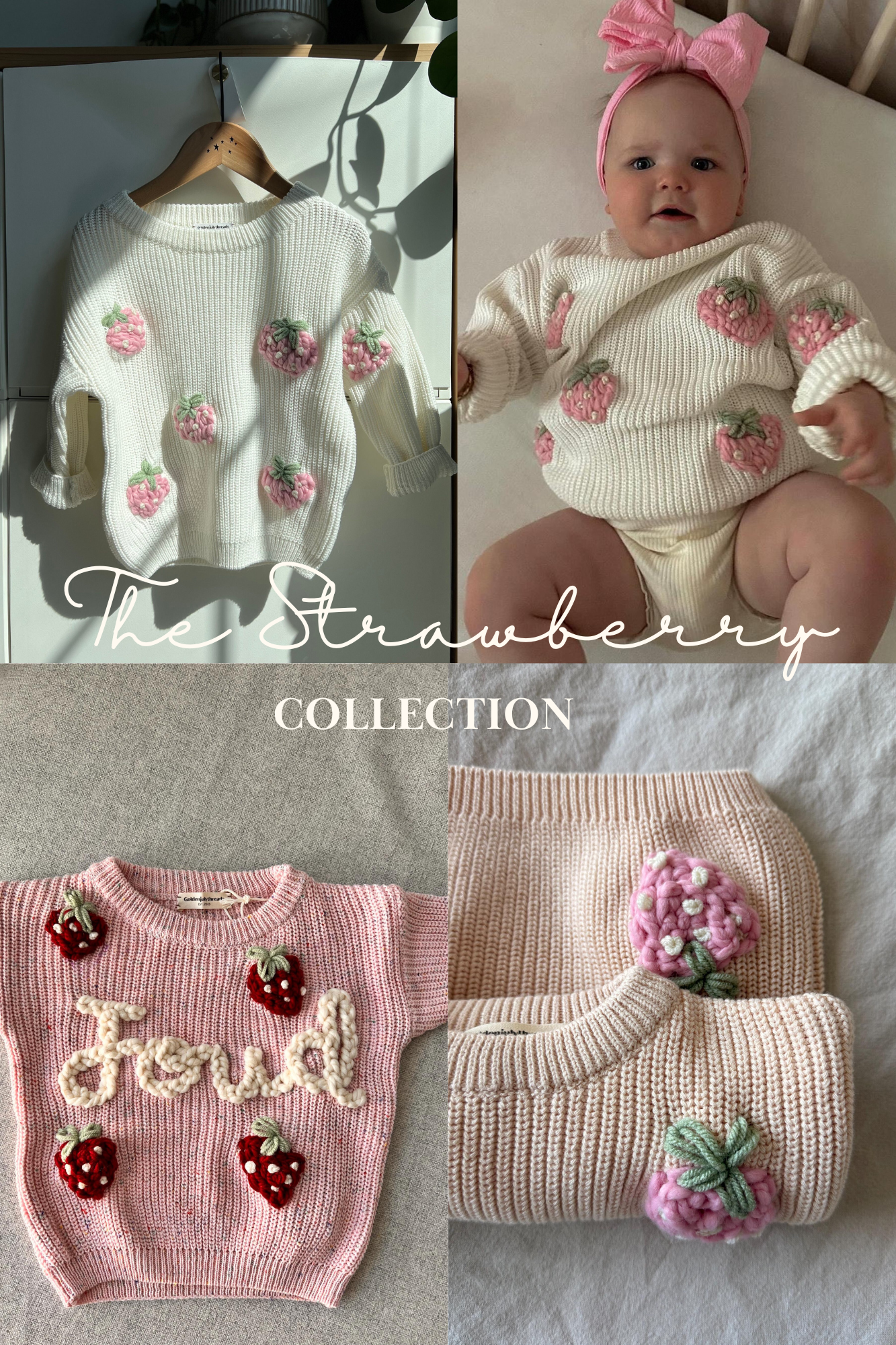Personalized Custom Hand-Embroidered Baby/Toddler Name Sweater