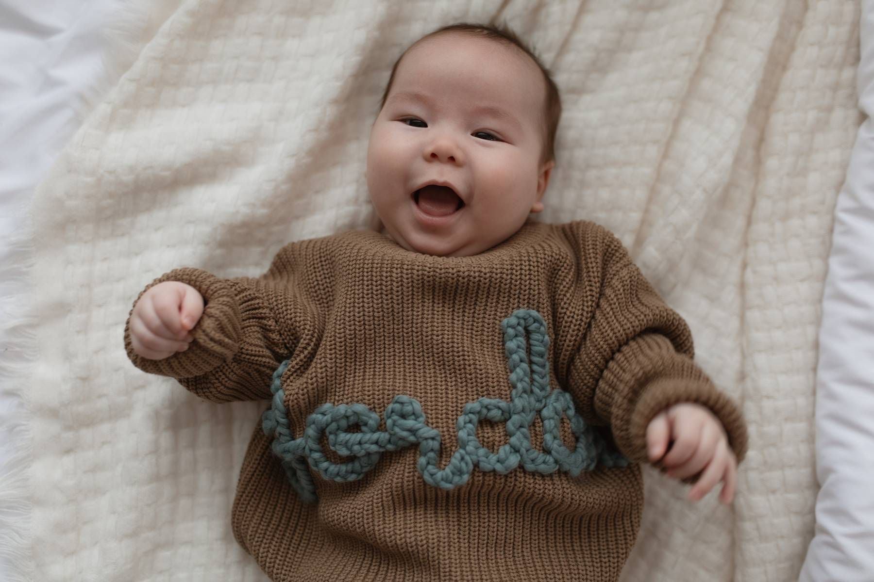 Personalized Custom Hand-Embroidered Baby/Toddler Name Sweater