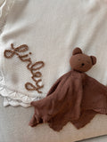 Custom Hand Embroidered Blanket & Lovey Bundle