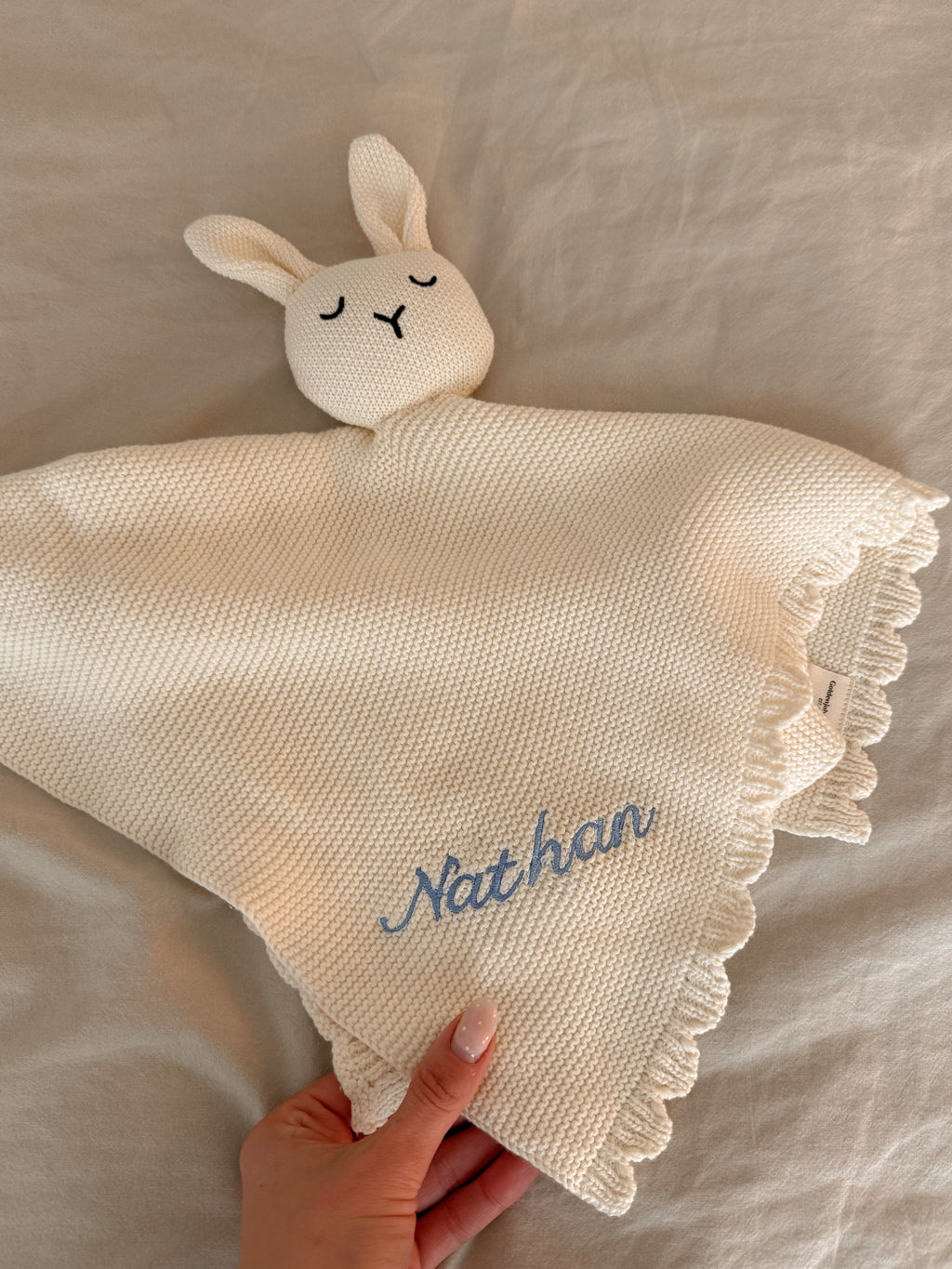 Personalized Machine Embroidered Name Lovey