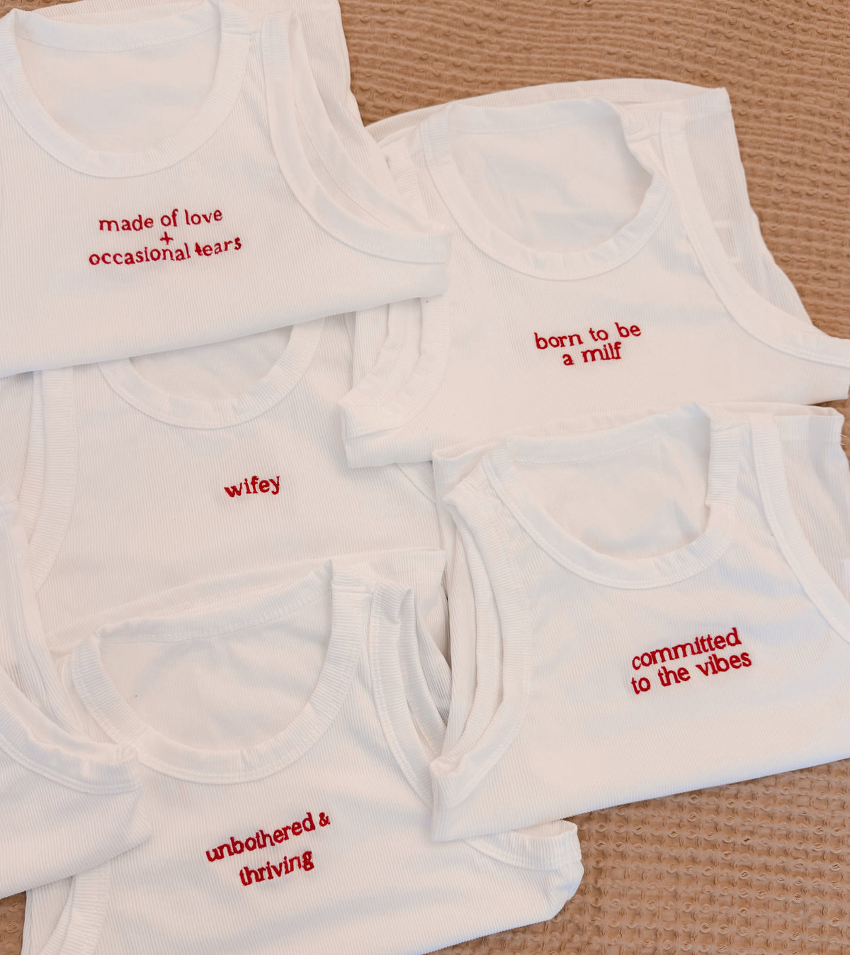 Custom Embroidered High-Neck Tanks | Bachelorette &amp; Bridal Party Tops