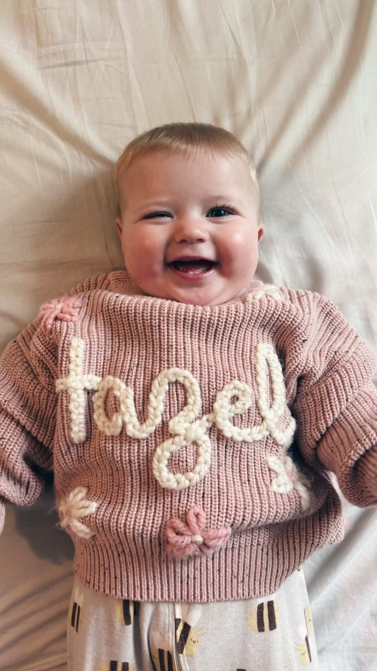 Personalized Custom Hand-Embroidered Baby/Toddler Name Sweater