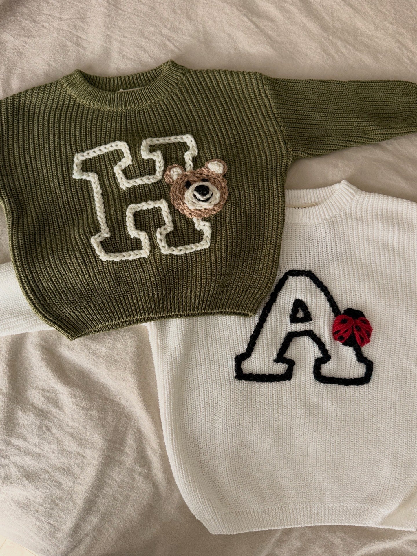 Personalized Custom Hand-Embroidered Baby/Toddler Name Sweater