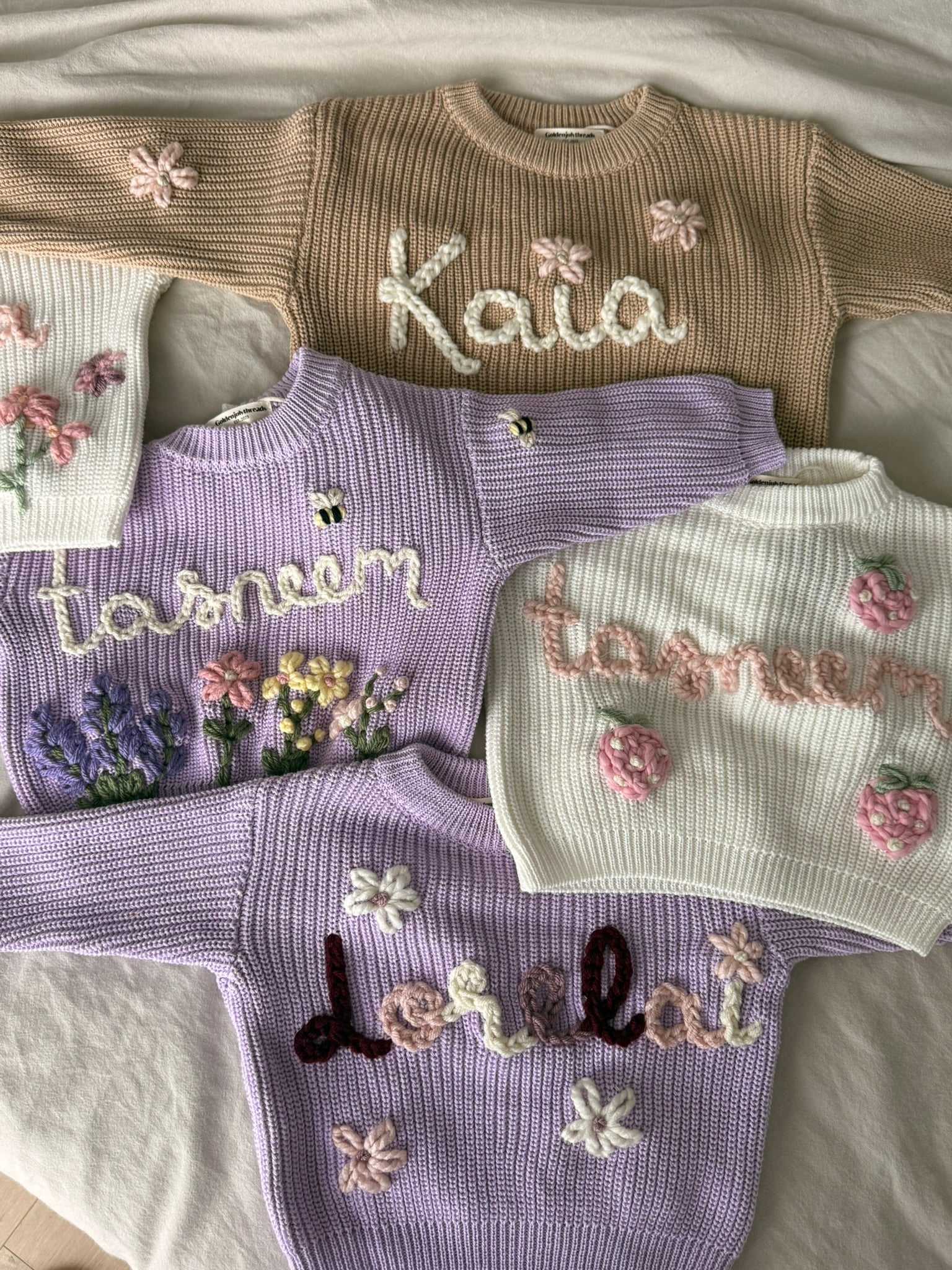 Personalized Custom Hand-Embroidered Baby/Toddler Name Sweater