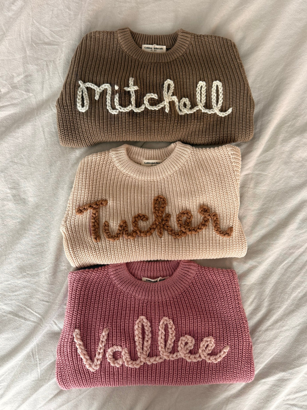 Personalized Custom Hand-Embroidered Baby/Toddler Name Sweater