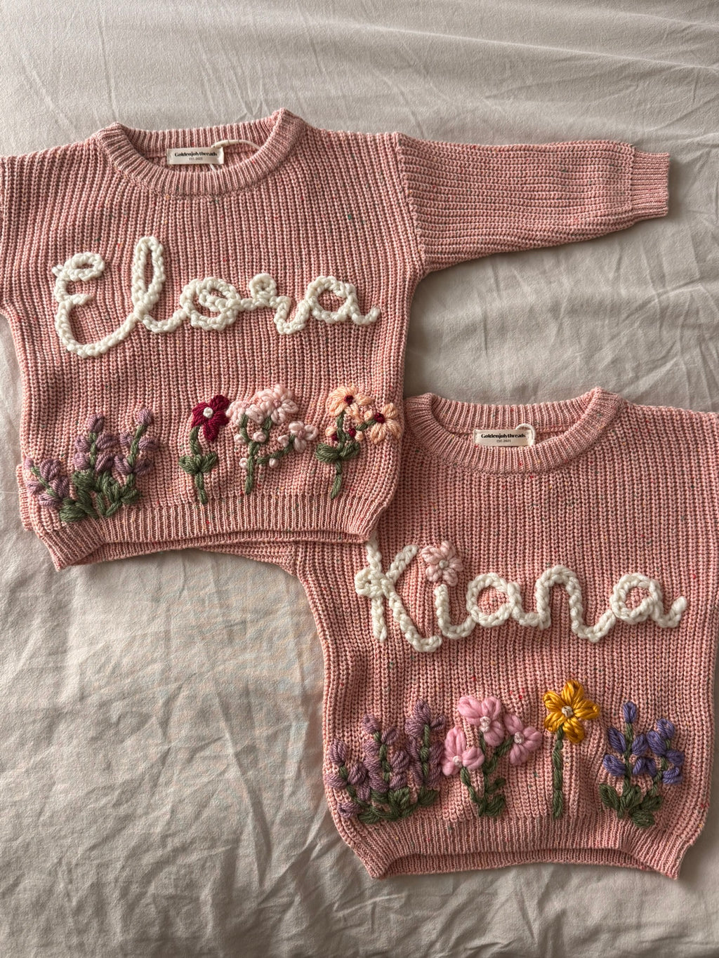 Personalized Custom Hand-Embroidered Baby/Toddler Name Sweater