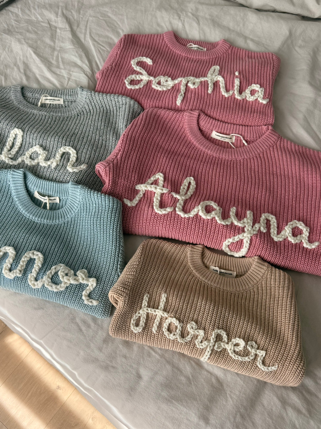 Personalized Custom Hand-Embroidered Baby/Toddler Name Sweater