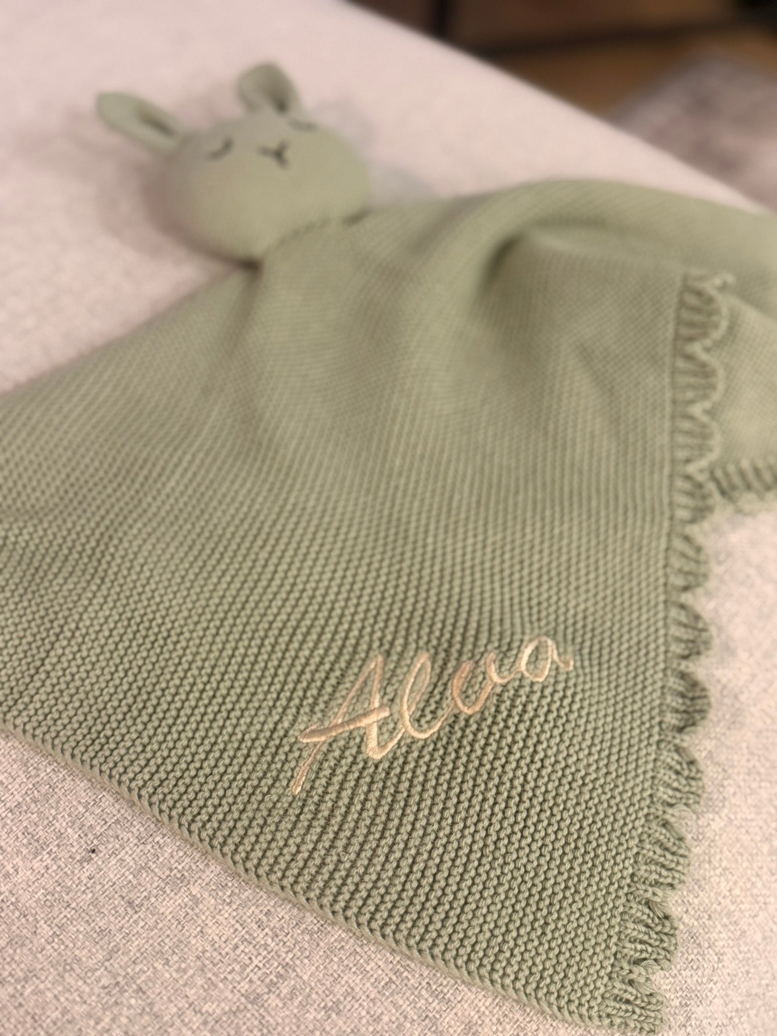 Personalized Machine Embroidered Name Lovey