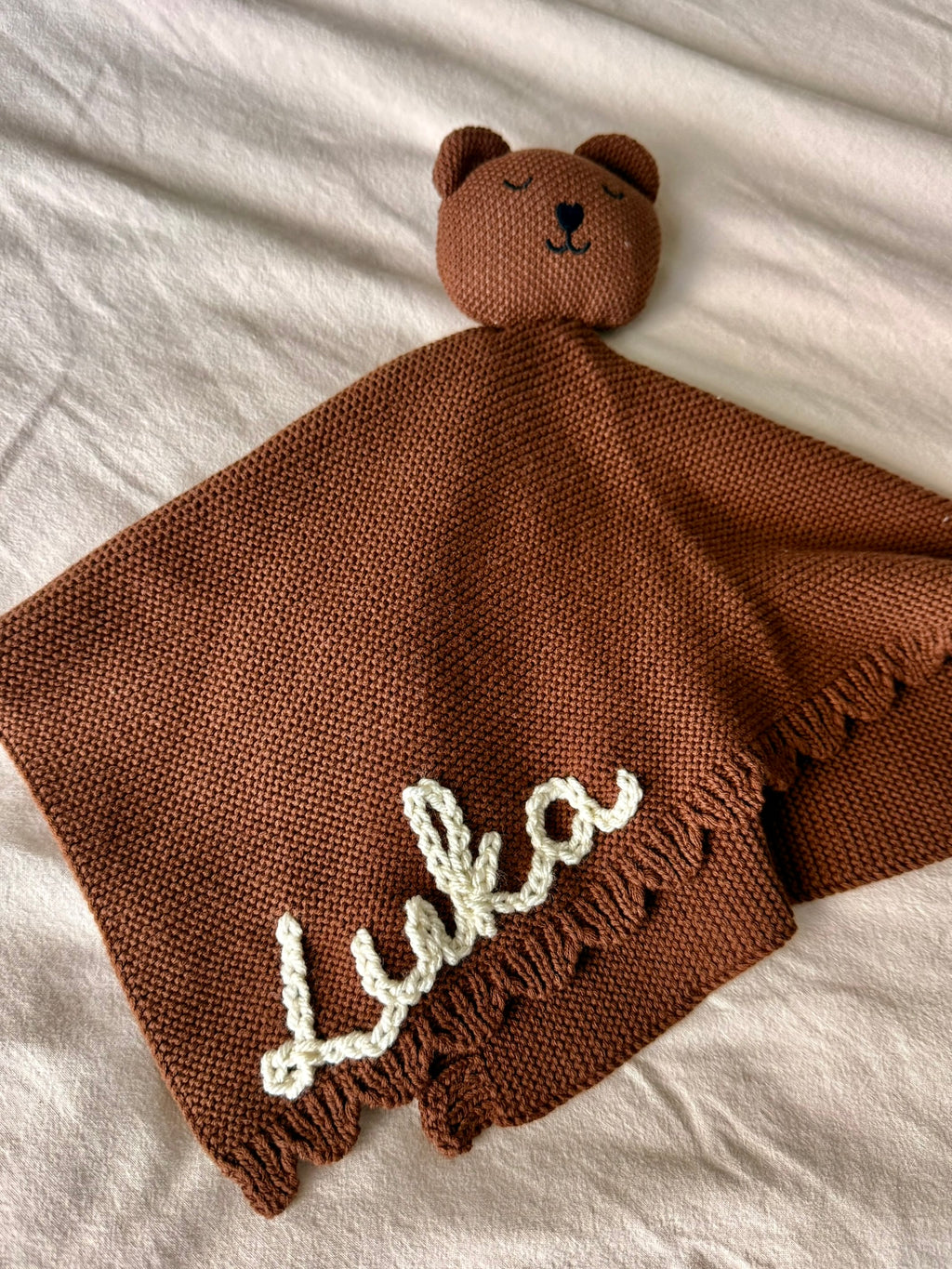 Personalized Custom Hand-Embroidered Knit Lovey