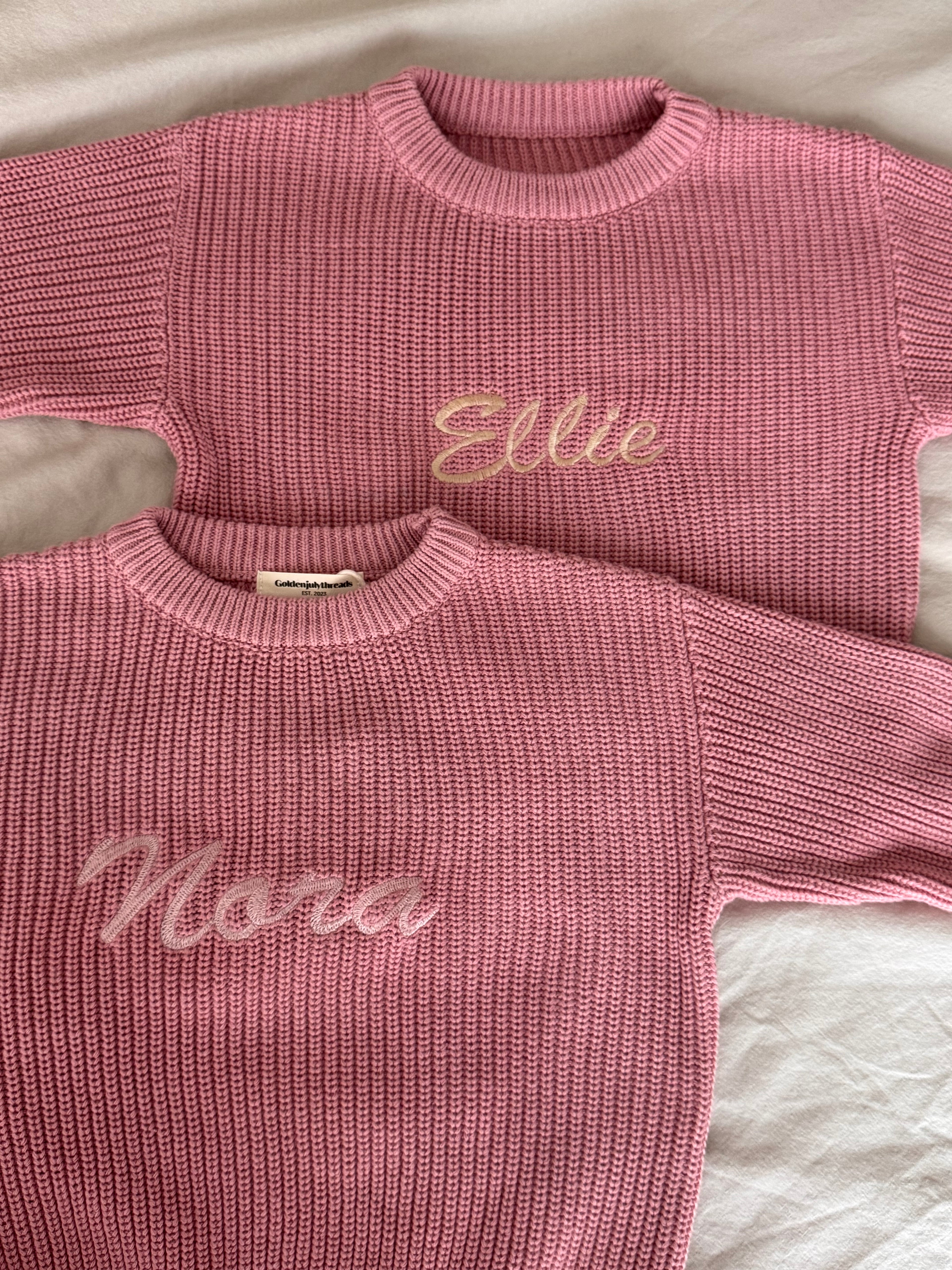 Personalized Machine Embroidered Name Sweater