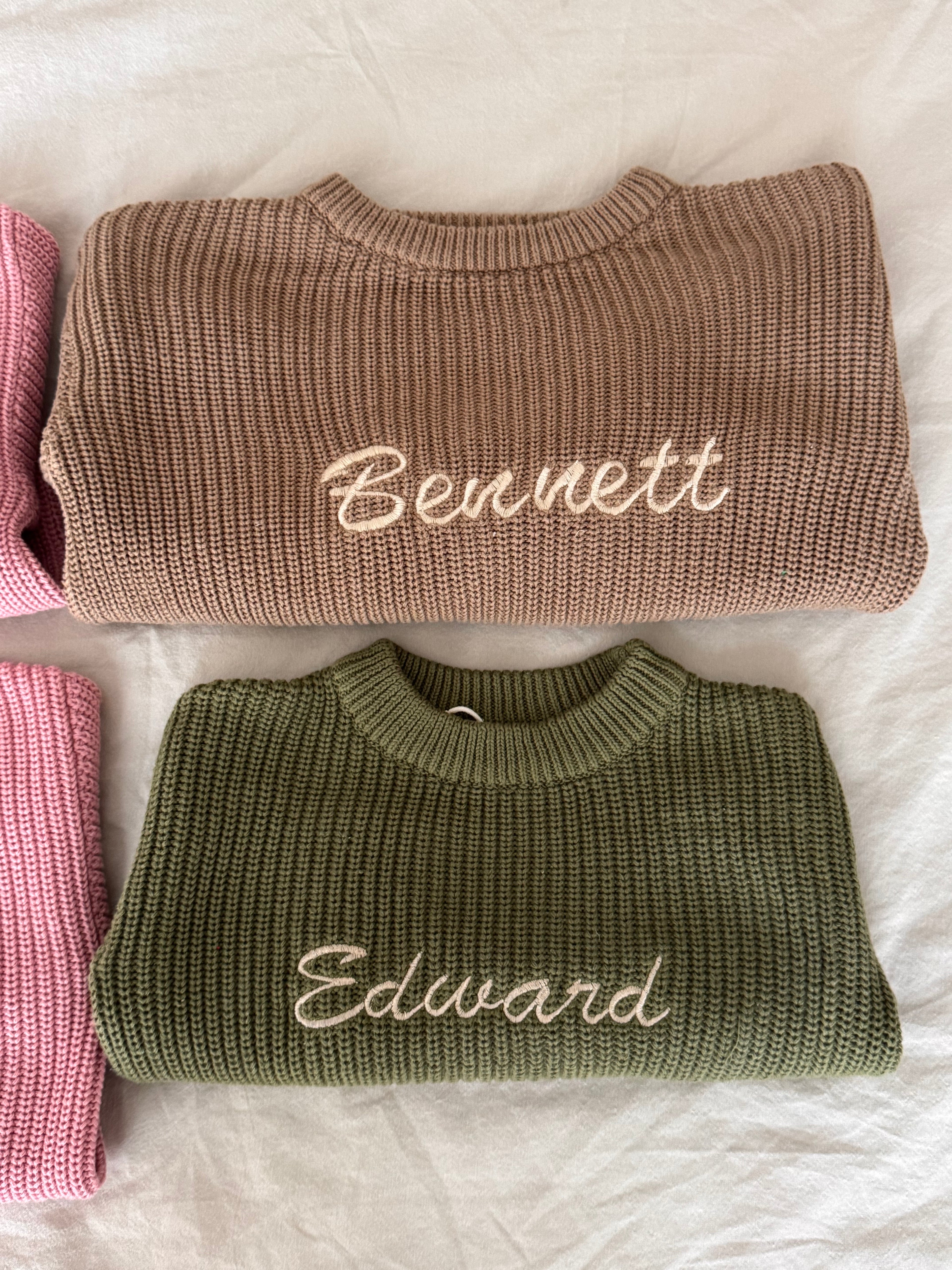 Personalized Machine Embroidered Name Sweater