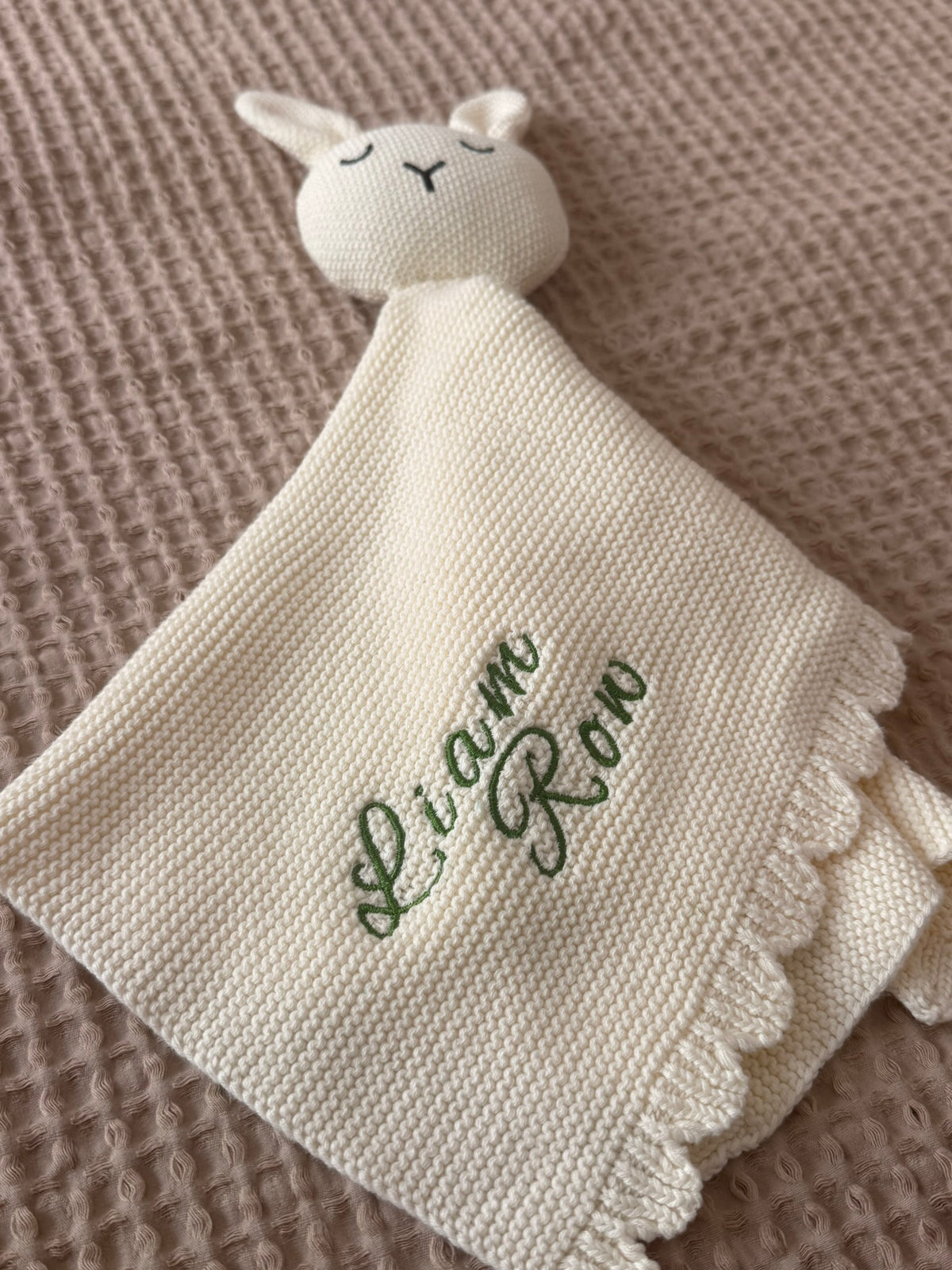Custom Machine Embroidered Organic Cotton Blanket