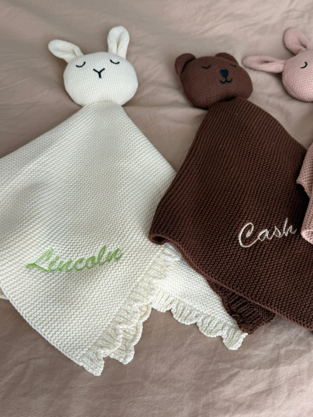 Custom Machine Embroidered Organic Cotton Blanket