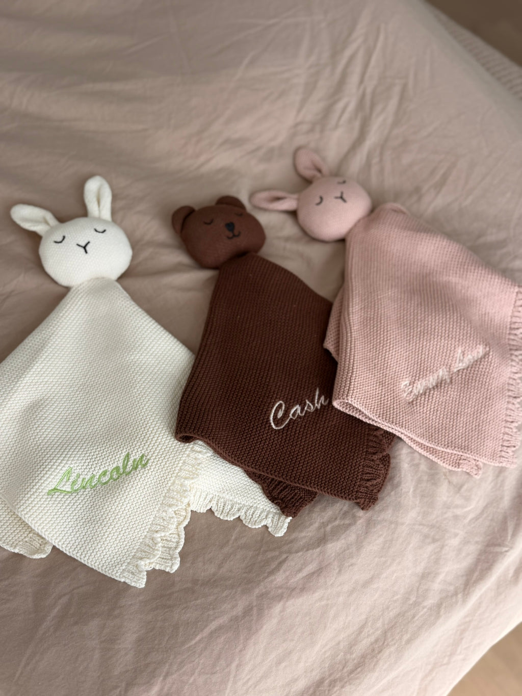 Custom Machine Embroidered Organic Cotton Blanket