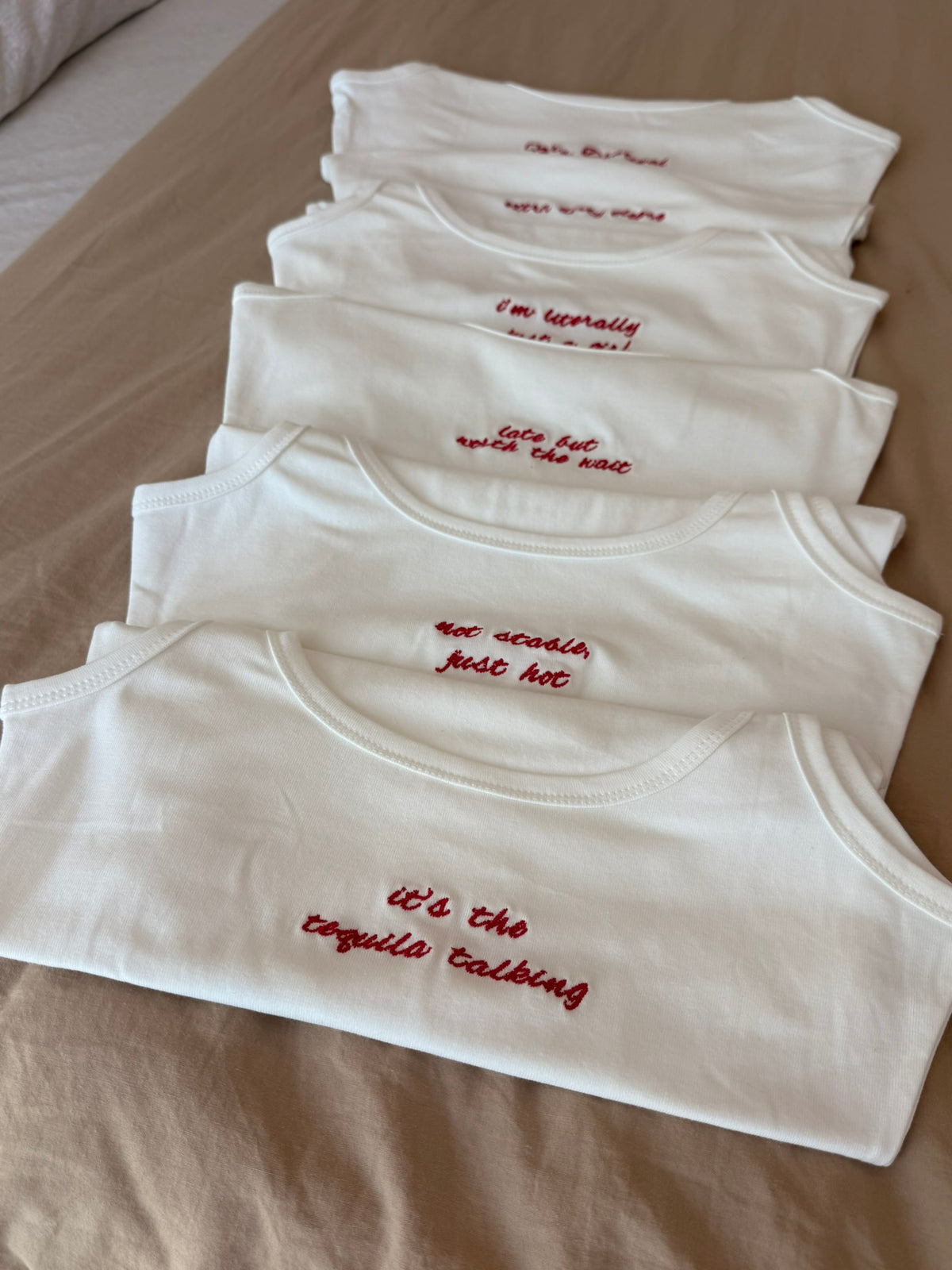 Custom Embroidered High-Neck Tanks | Bachelorette &amp; Bridal Party Tops