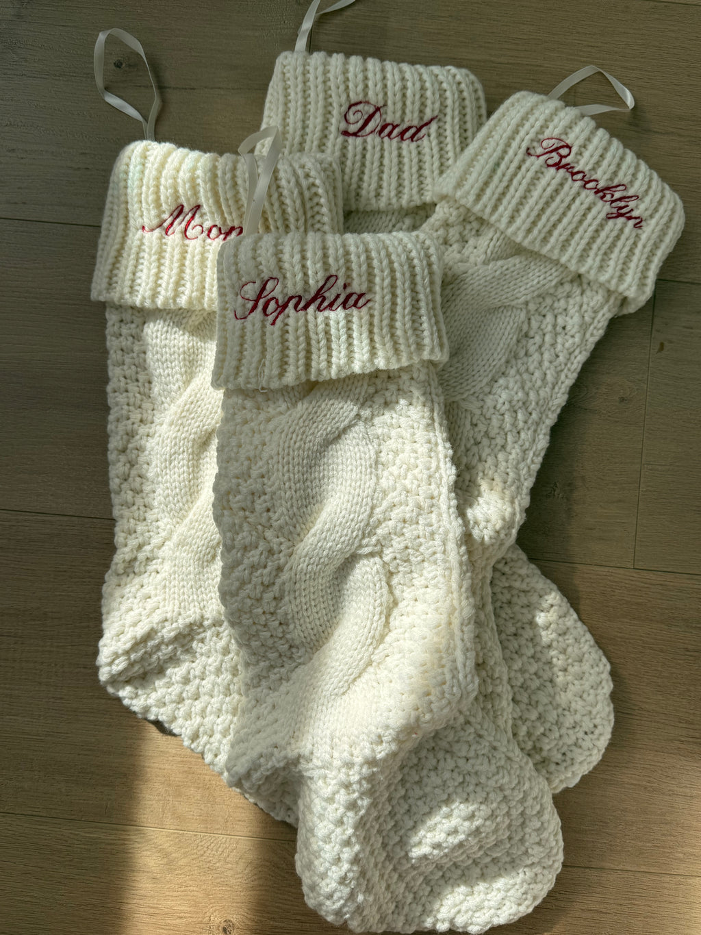 Custom Machine Embroidered Christmas Stockings