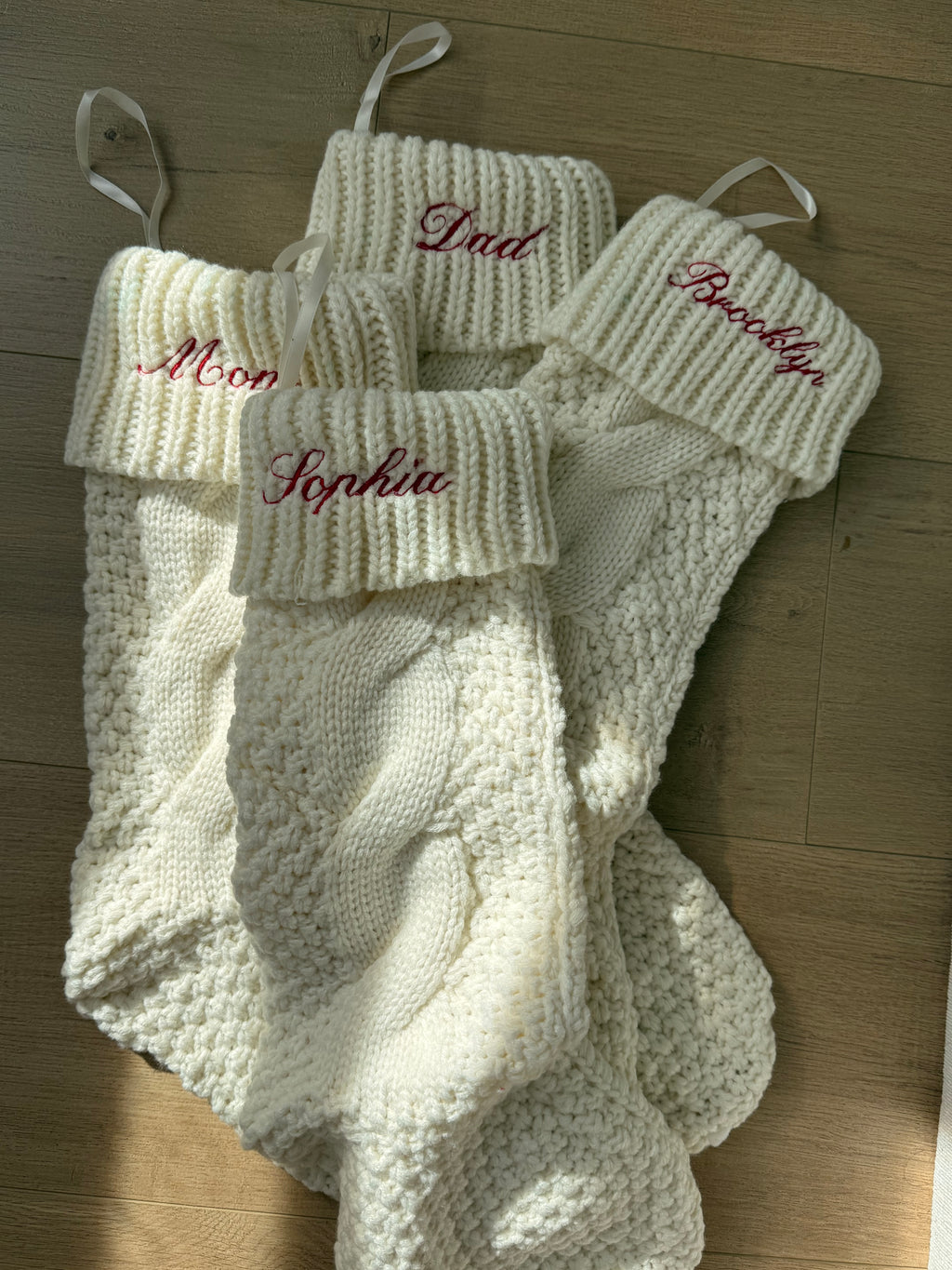 Custom Machine Embroidered Christmas Stockings