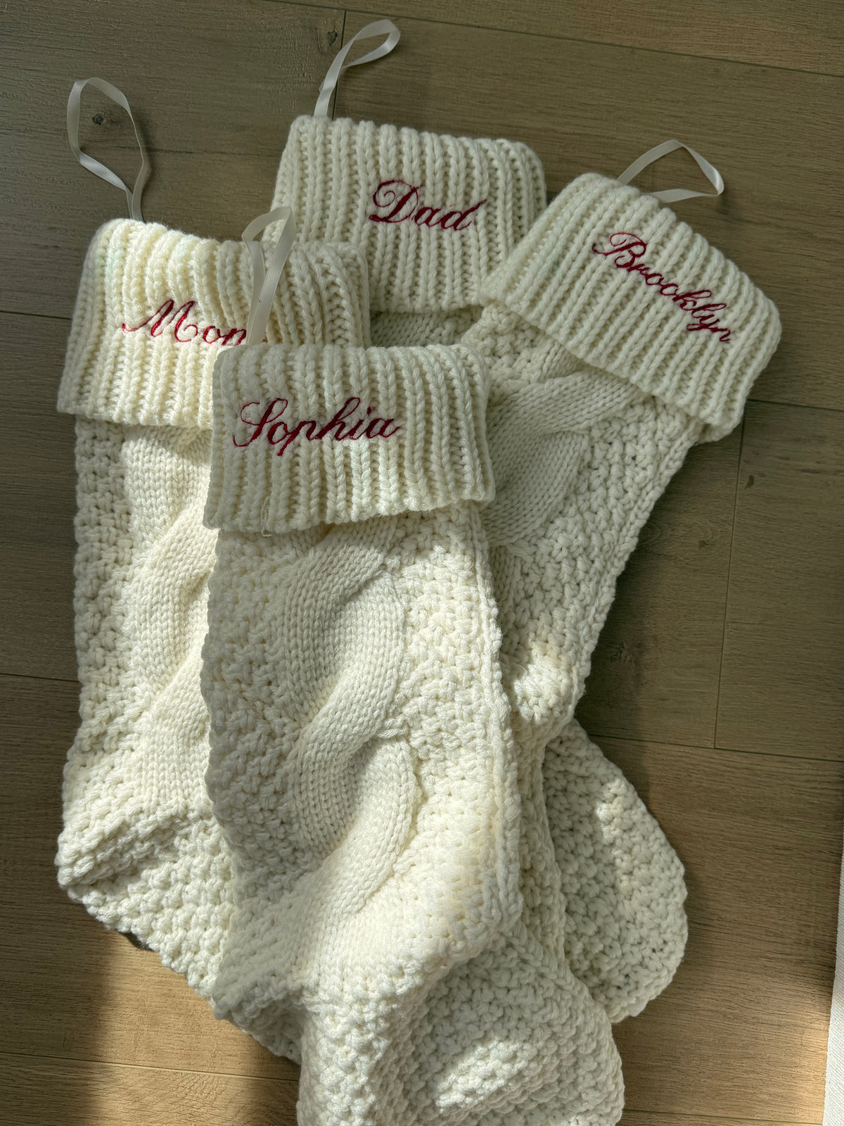 Custom Machine Embroidered Christmas Stockings