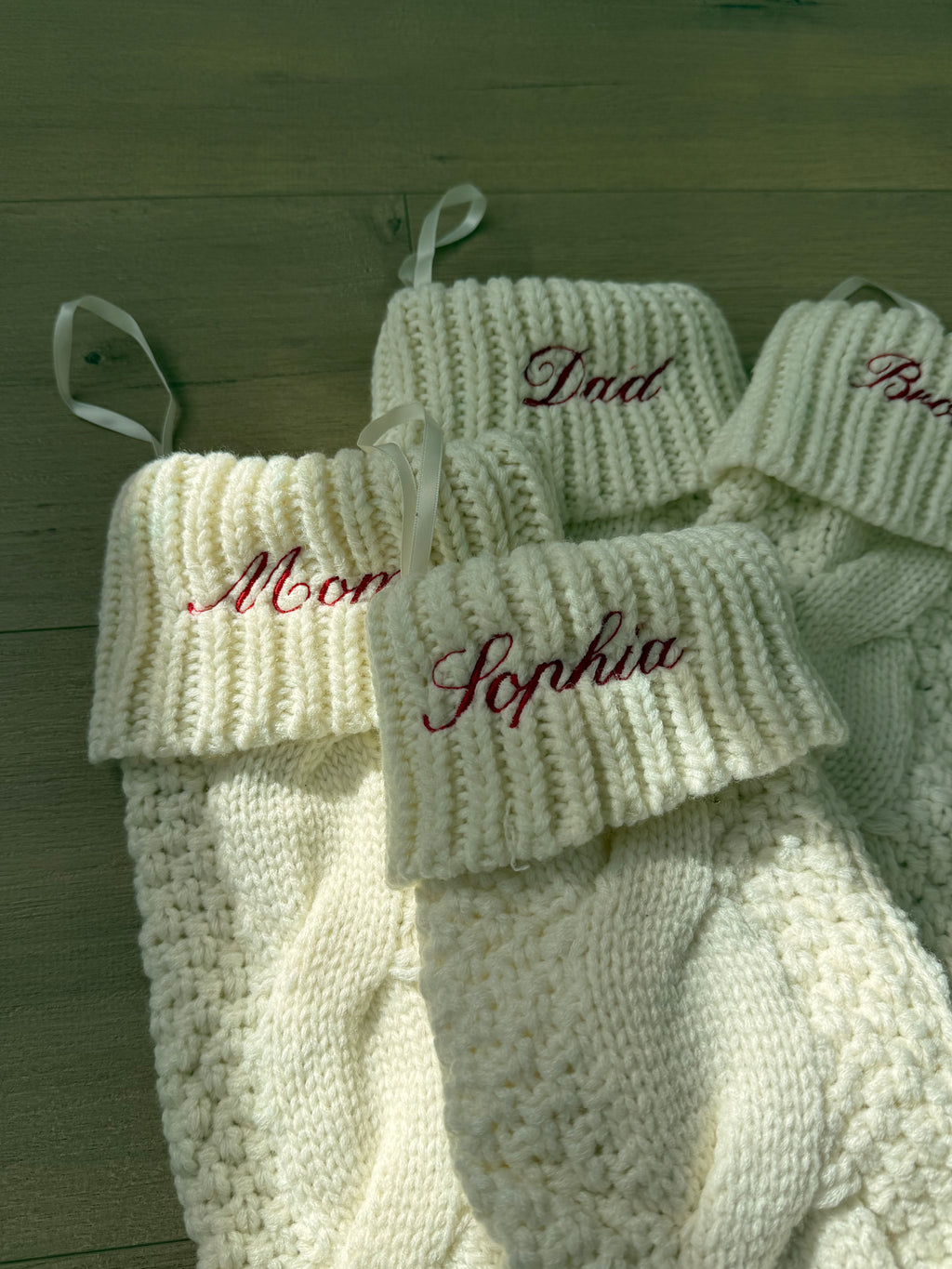 Custom Machine Embroidered Christmas Stockings