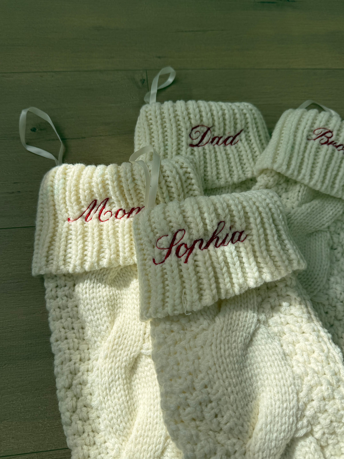 Custom Machine Embroidered Christmas Stockings