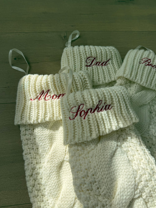 Custom Machine Embroidered Christmas Stockings
