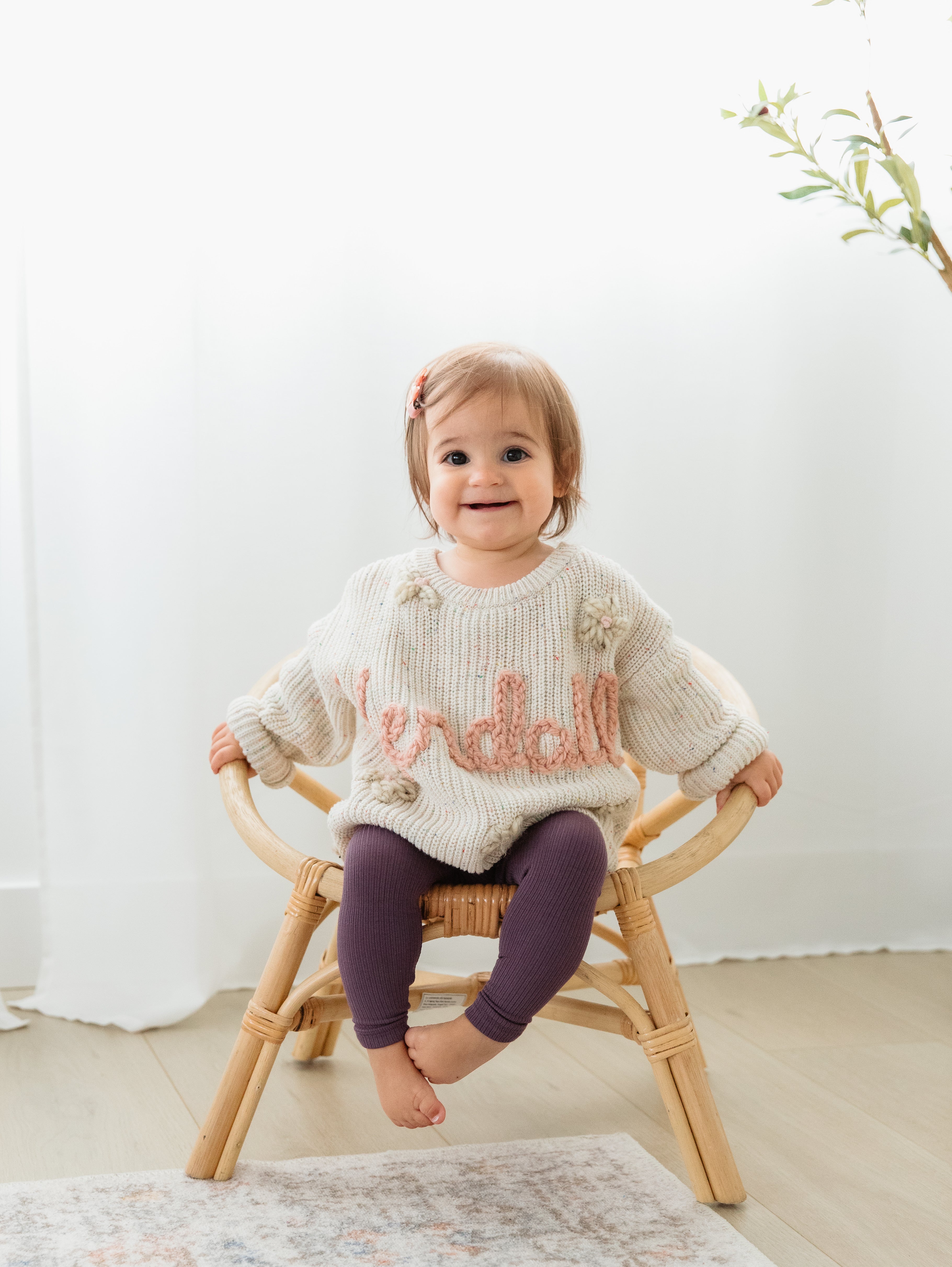 Personalized Custom Hand-Embroidered Baby/Toddler Name Sweater