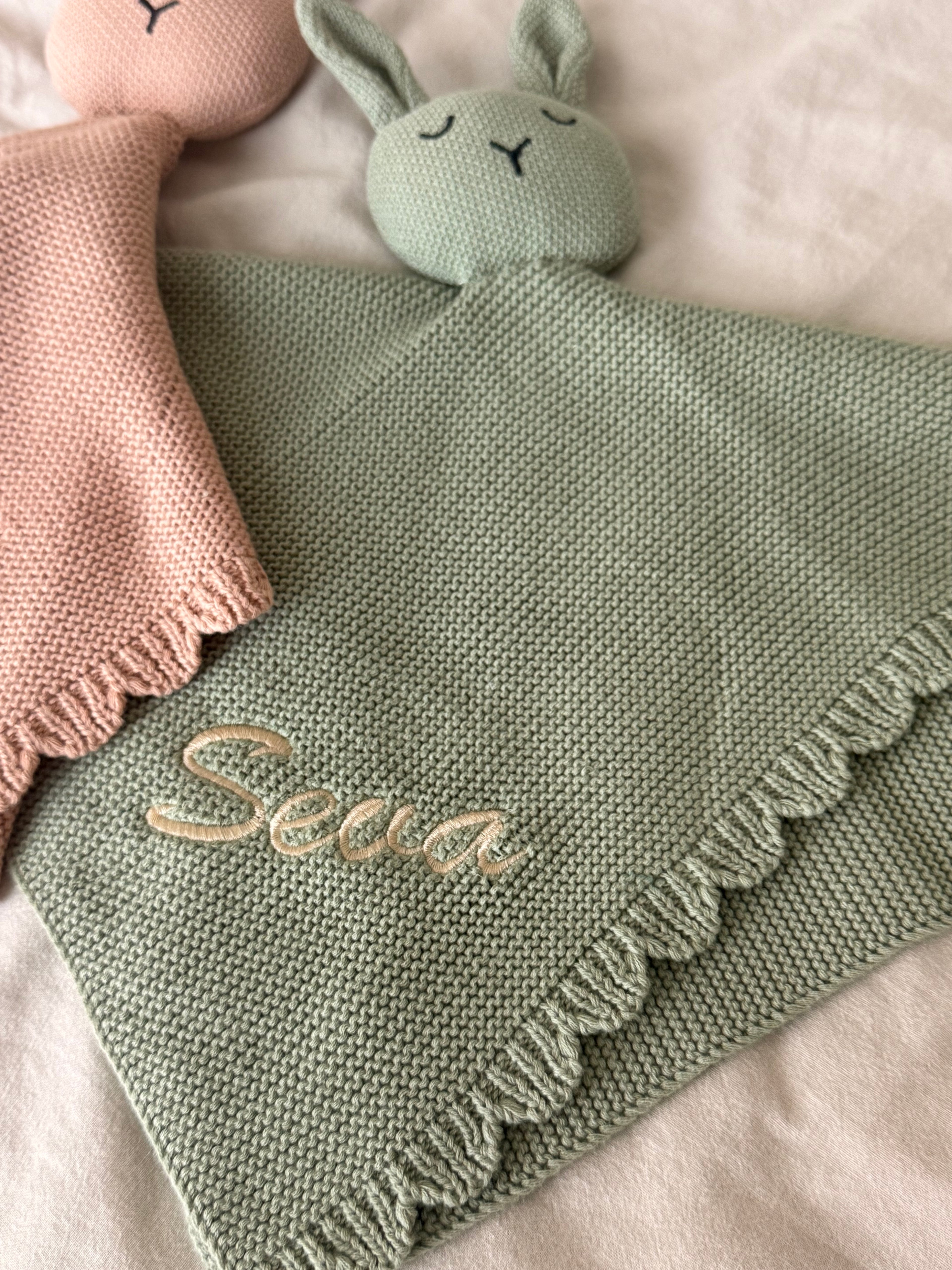 Personalized Machine Embroidered Name Lovey