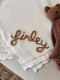 Custom Hand Embroidered Organic Cotton Blanket