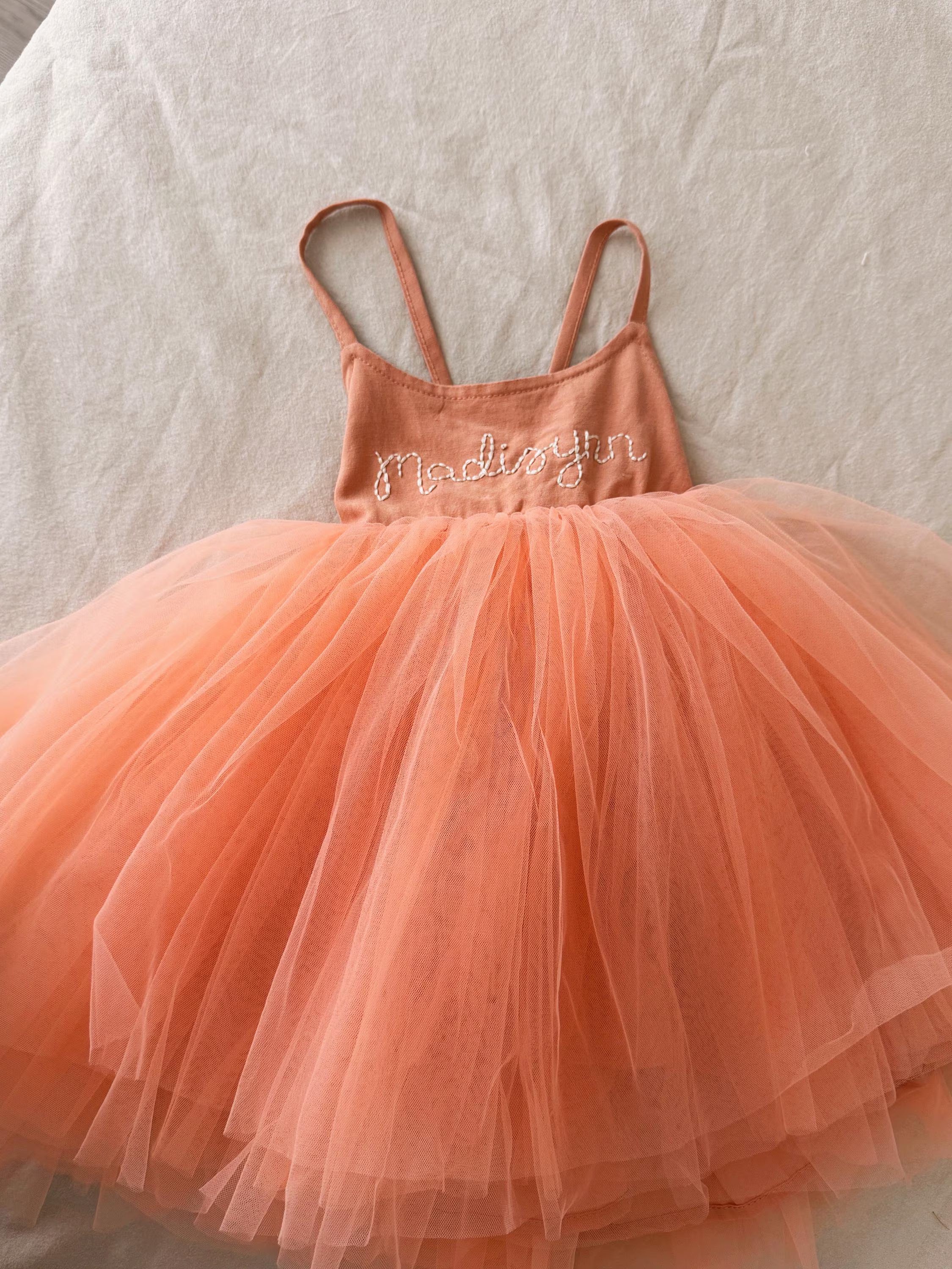 Personalized Hand Embroidered Tulle Dress