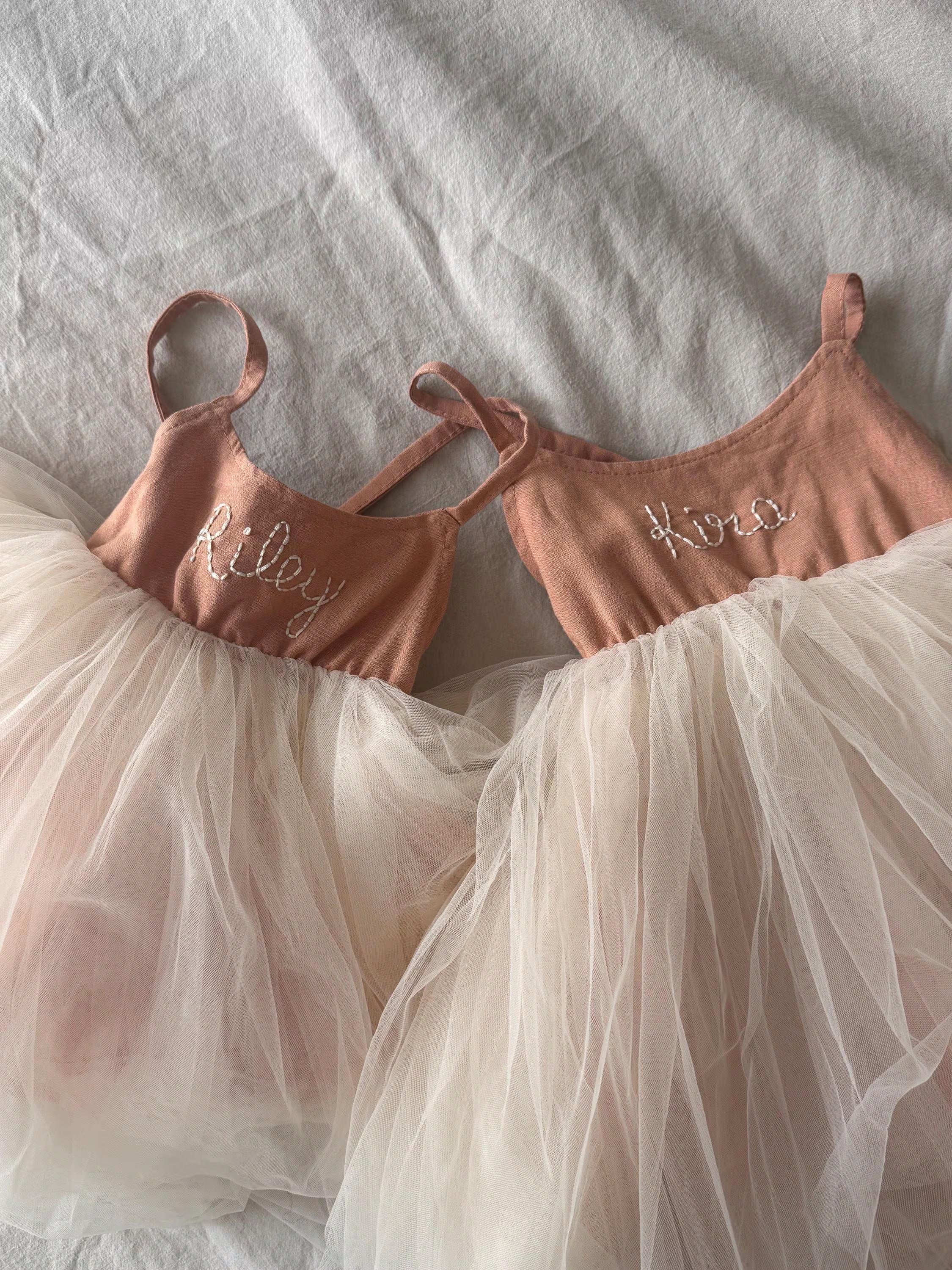 Personalized Hand Embroidered Tulle Dress