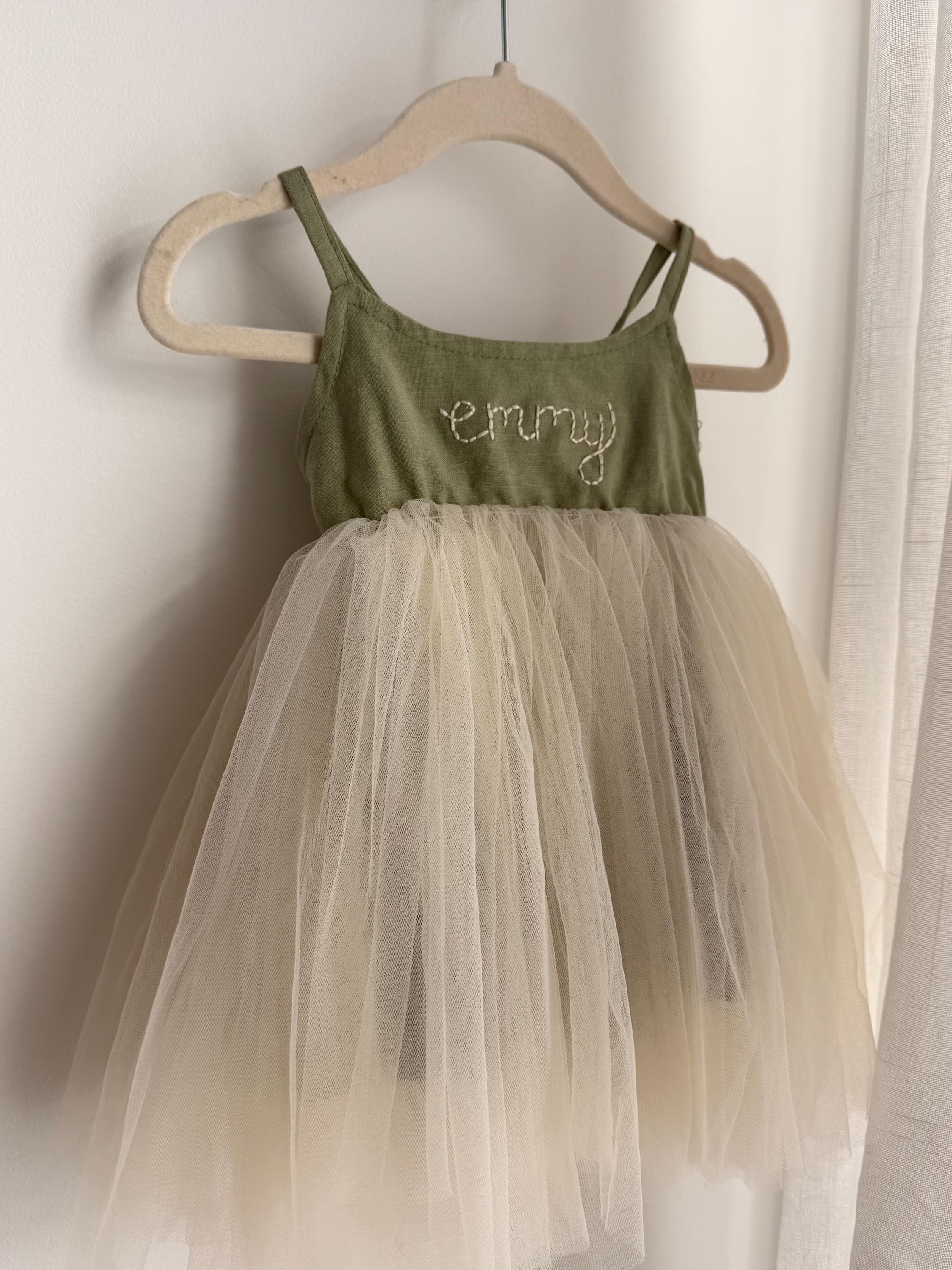 Personalized Hand Embroidered Tulle Dress
