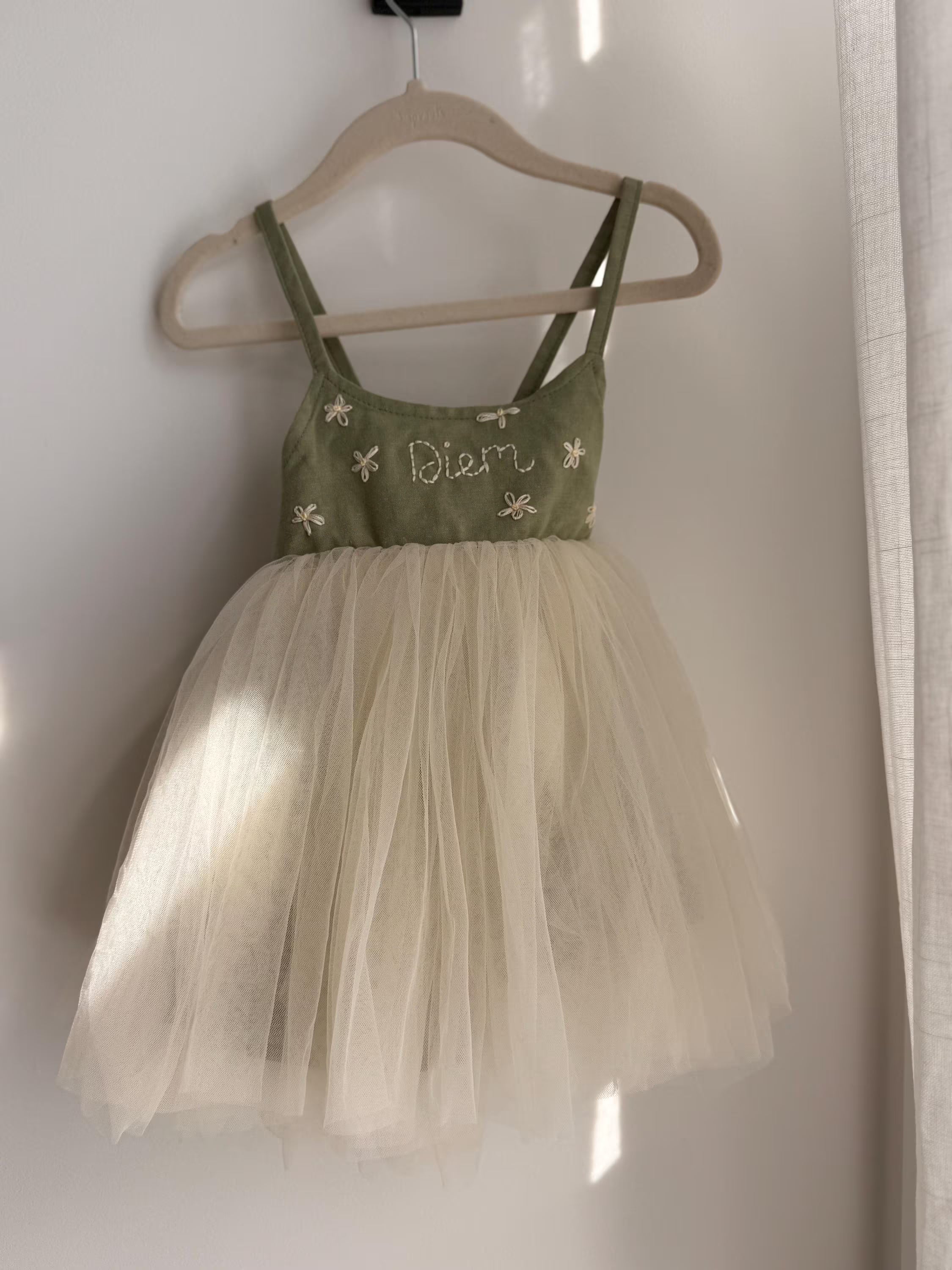 Personalized Hand Embroidered Tulle Dress
