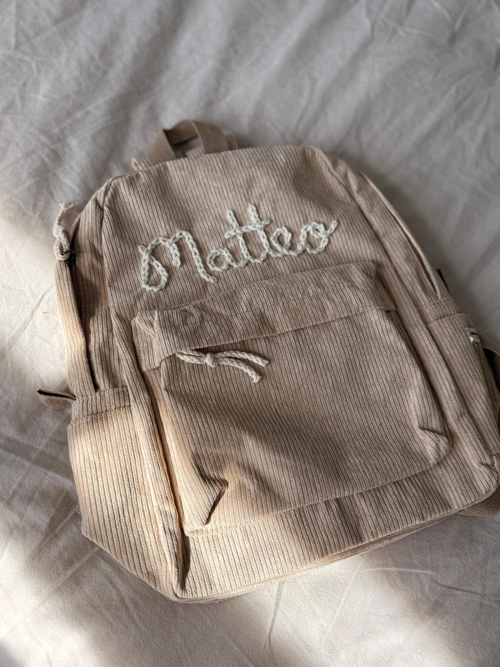 Hand Embroidered Custom Name Backpack