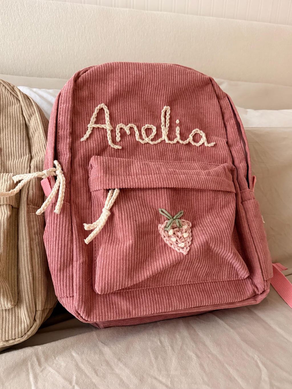 Hand Embroidered Custom Name Backpack