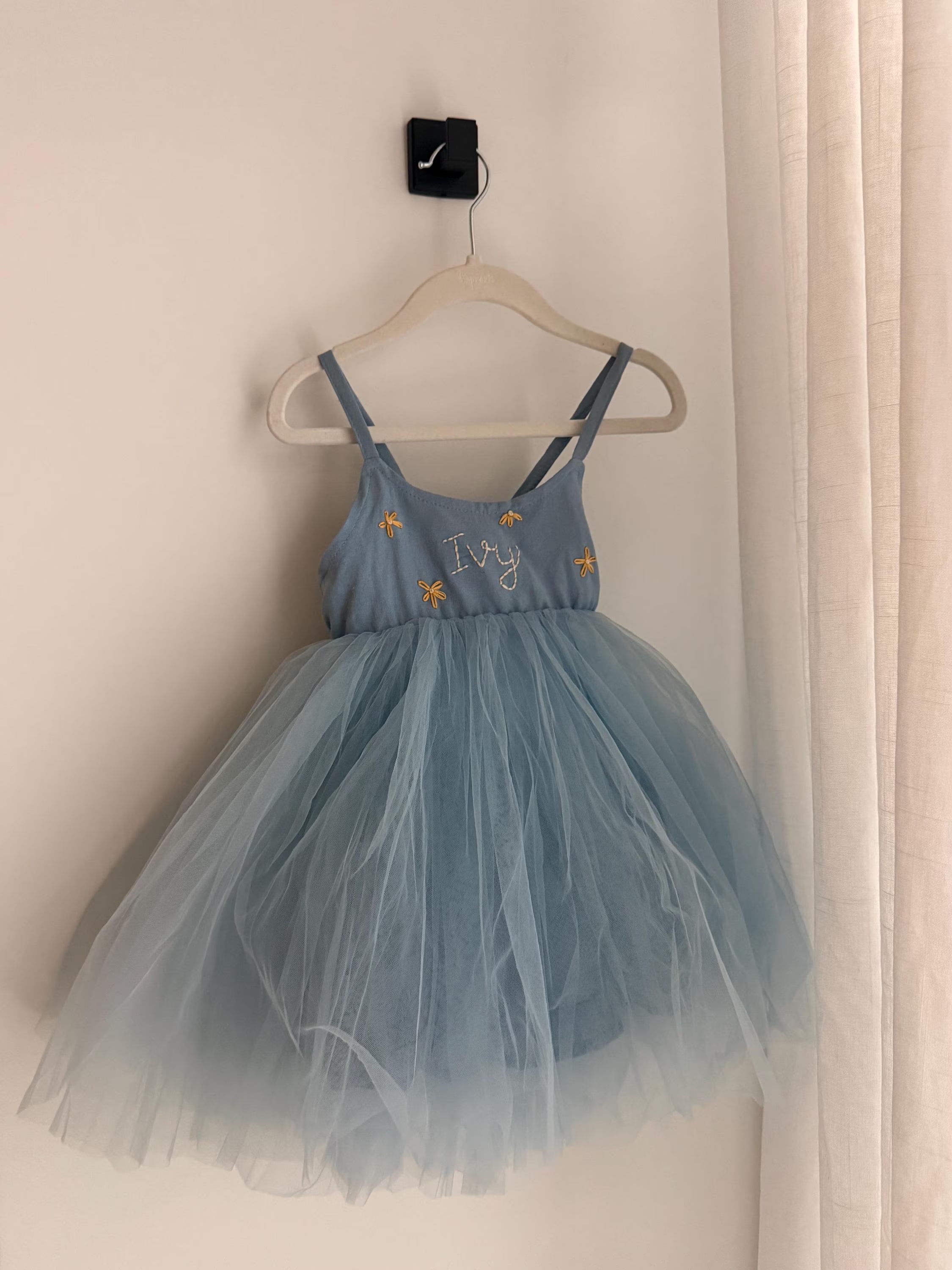 Personalized Hand Embroidered Tulle Dress