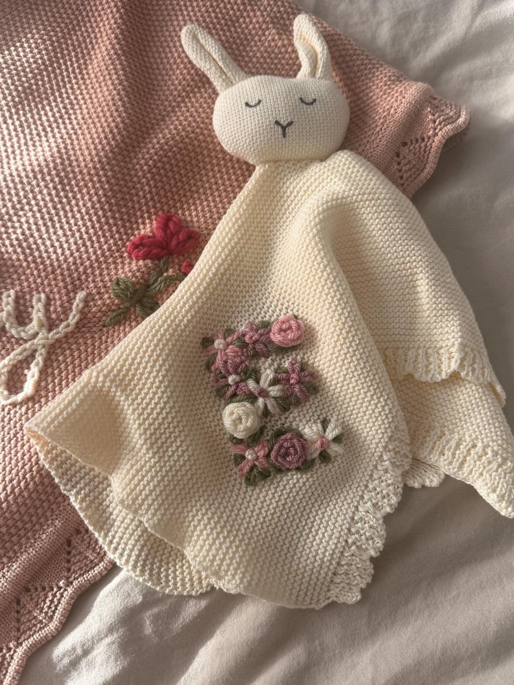 Personalized Custom Hand-Embroidered Knit Lovey