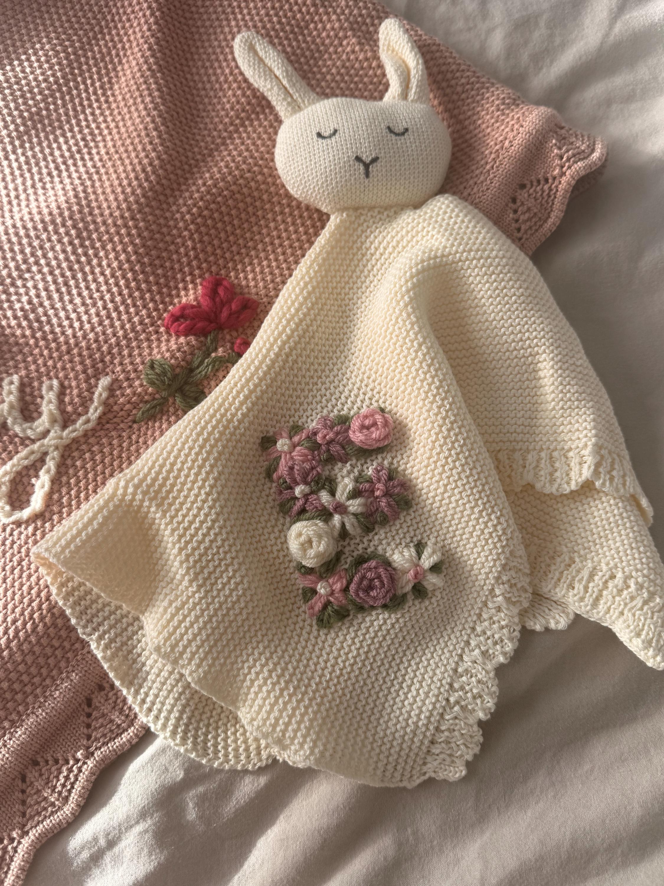 Personalized Custom Hand-Embroidered Knit Lovey