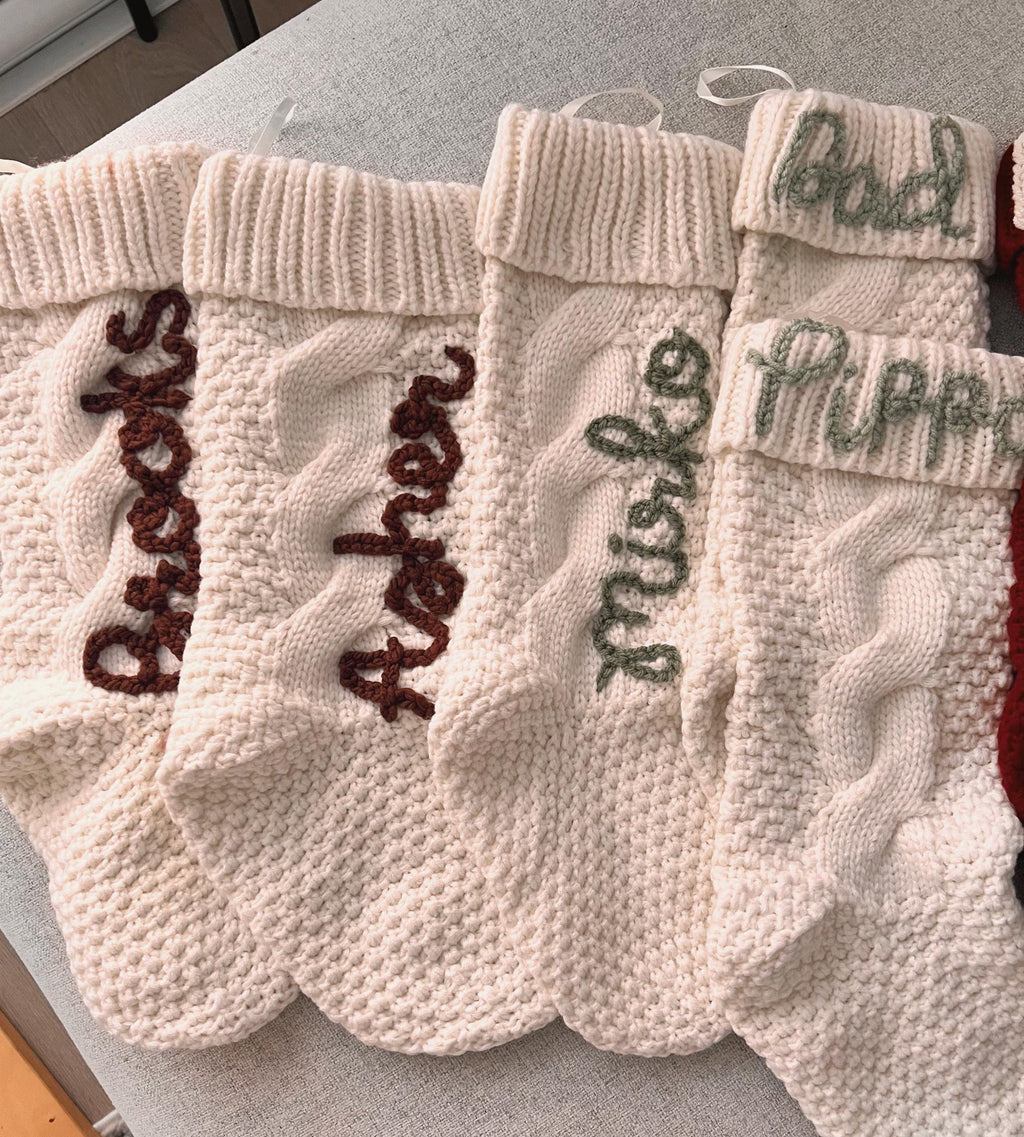 Custom Hand-Embroidered Christmas Stockings
