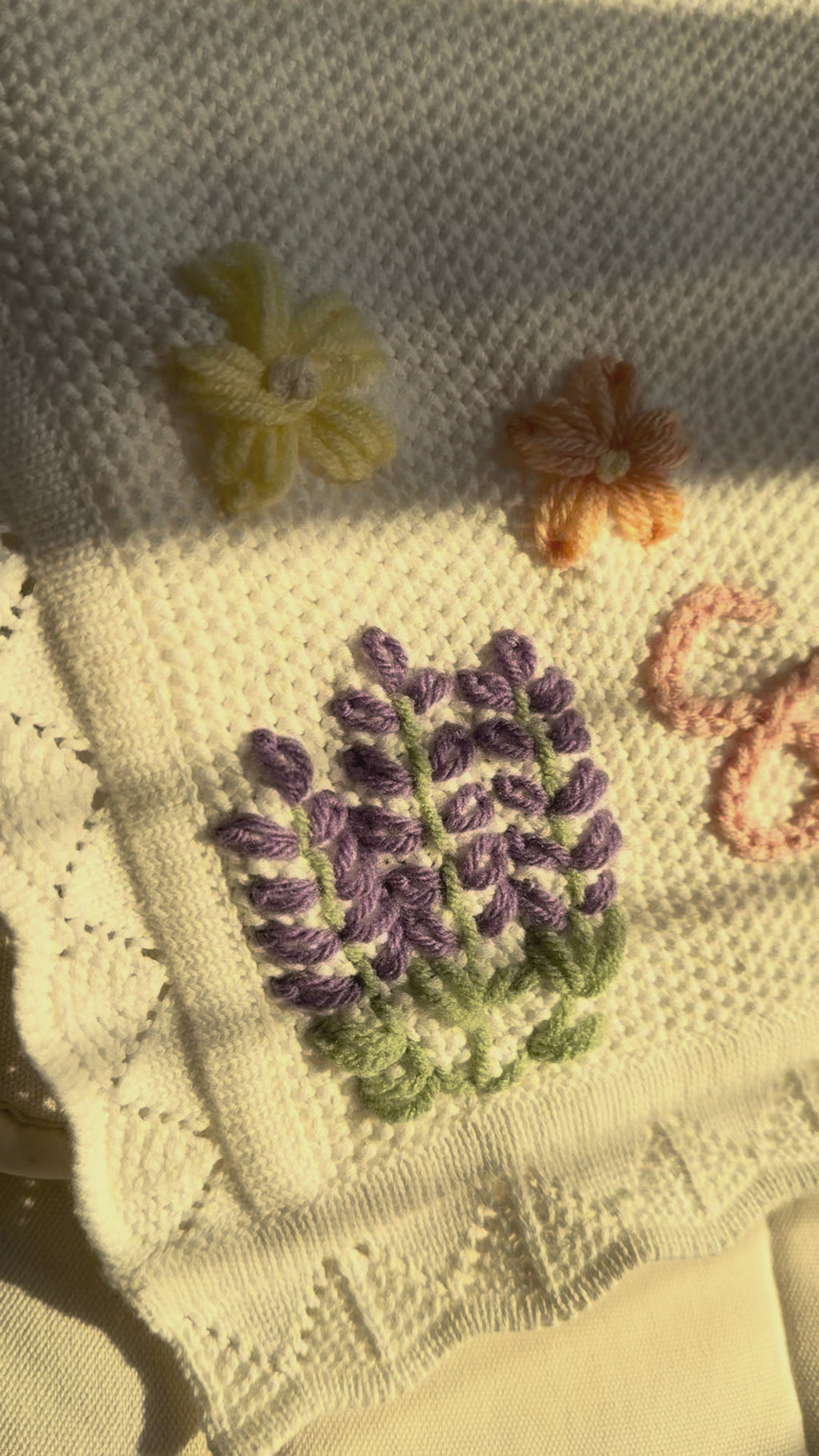 Custom Hand Embroidered Organic Cotton Blanket